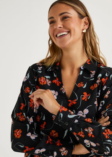 JDY Edith Black Floral Shirt