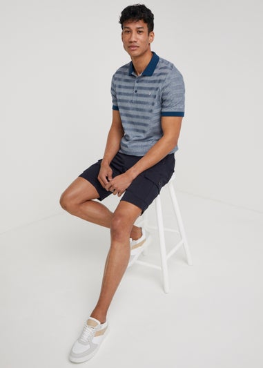 Farah Abram Navy Oxford Polo Shirt