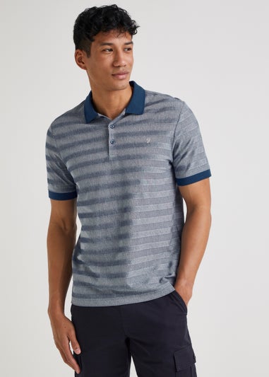 Farah Abram Navy Oxford Polo Shirt