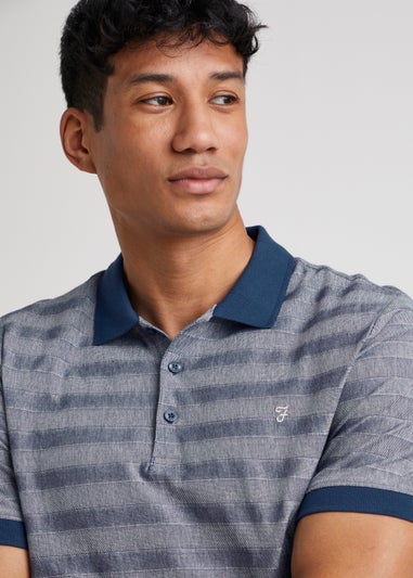 Farah Abram Navy Oxford Polo Shirt