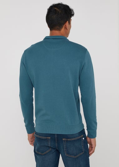 Farah Aintree Teal Quarter Zip Top