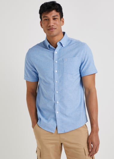 Farah Drayton Blue Short Sleeve Shirt - Matalan