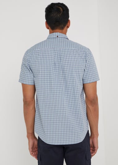 Farah Krieger Blue Short Sleeve Check Shirt - Matalan