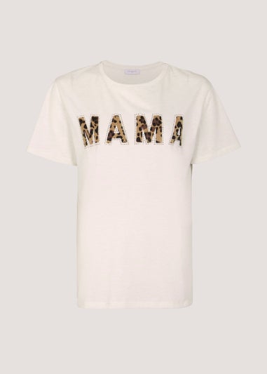 Cream Animal Print Mama T-Shirt