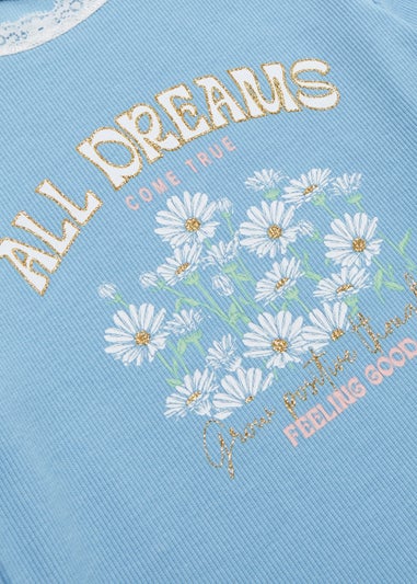 Girls Blue Dream Lace T-Shirt (4-13yrs)