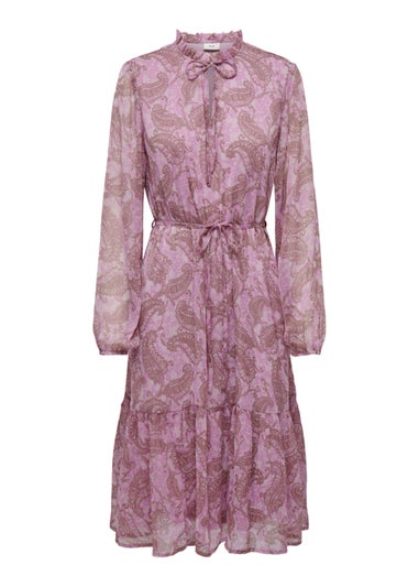 JDY Lohan Life Pink Print Long Sleeve Dress