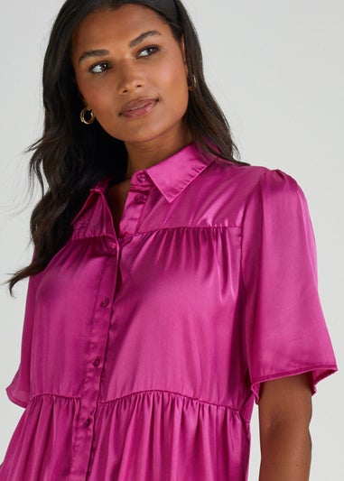 JDY Fifi Fuschia Tiered Dress