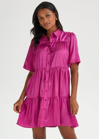 JDY Fifi Fuschia Tiered Dress