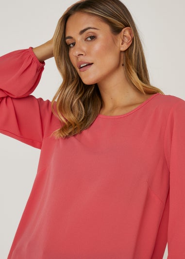 Coral Long Sleeve Bubble Box Top