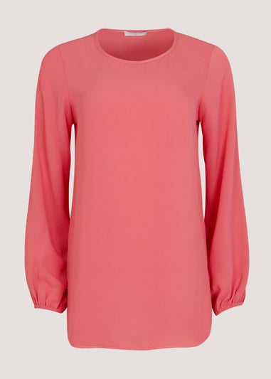 Coral Long Sleeve Bubble Box Top
