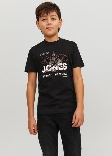 Jack & Jones Junior Black Cohunt T-Shirt (6-16yrs)