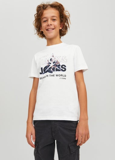 Jack & Jones Junior White Cohunt T-Shirt (6-16yrs)
