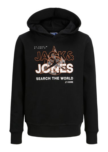 Jack & Jones Junior Black Logo Hoodie (6-16yrs)