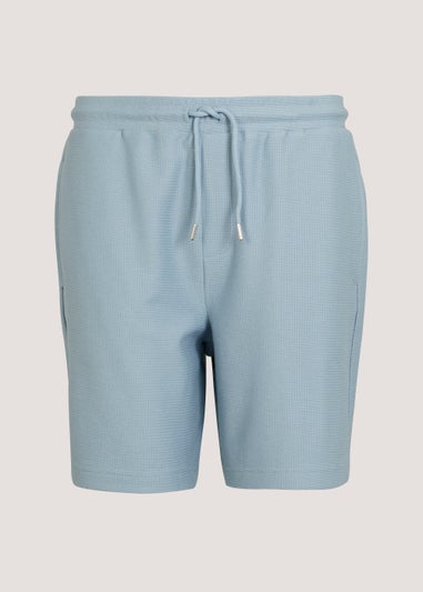 T&W Blue Paris Textured Shorts