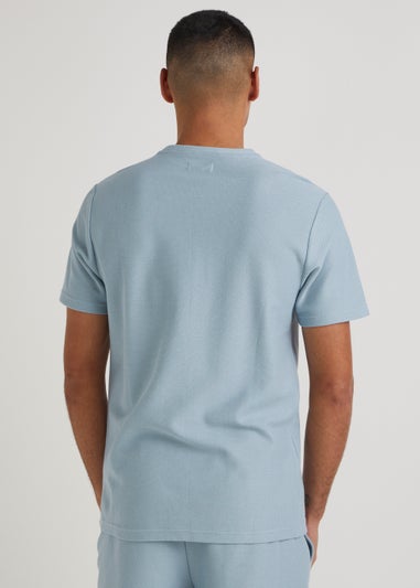 T&W Blue Paris Textured T-Shirt