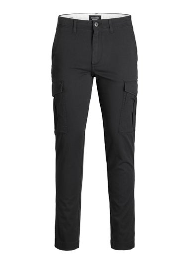 Jack & Jones Junior Black Cargo Chino Trousers (6-16yrs) - Matalan