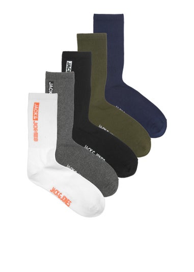 Jack & Jones Junior 5 Pack Jacyaku Socks (Older 1.5-9.5)