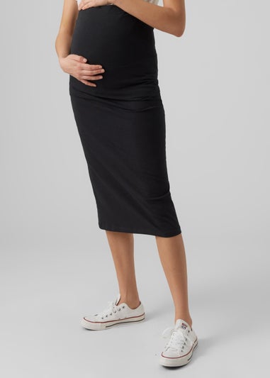 Mamalicious Maternity Black Midi Skirt