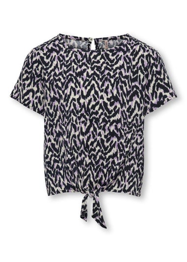 ONLY Girls Purple Animal Print Top (6-14yrs)