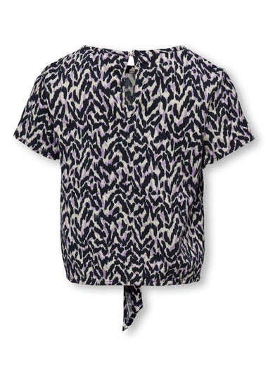 ONLY Girls Purple Animal Print Top (6-14yrs)