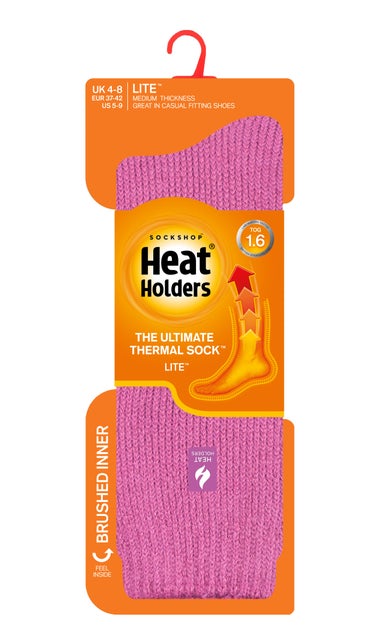 Heat Holders Original Pink Thermal Socks