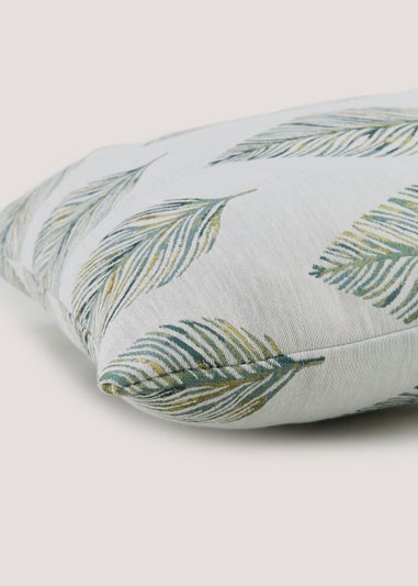 Green Jacquard Leaf Cushion (43cm x 43cm)
