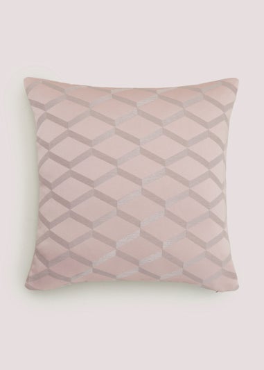 Pink Diamond Jacquard Cushion (43cm x 43cm)