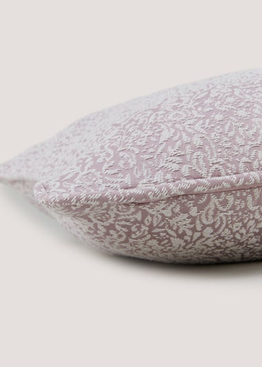 Lilac Jacquard Floral Cushion (43cm x 43cm)