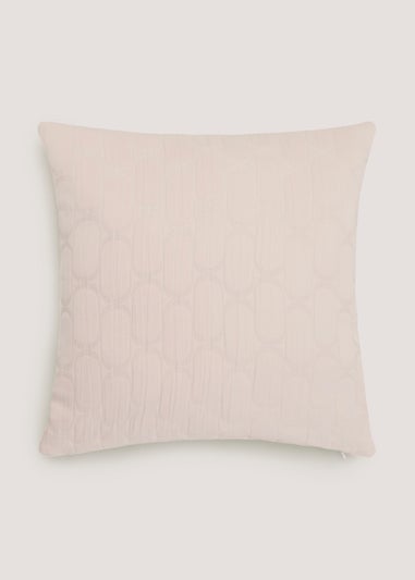 Pink Oval Jacquard Cushion (43cm x 43cm)