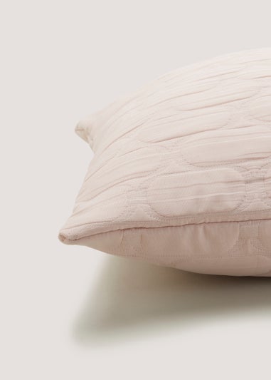 Pink Oval Jacquard Cushion (43cm x 43cm)