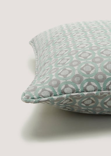 Duck Egg Tile Jacquard Cushion (43cm X 43cm) - Matalan