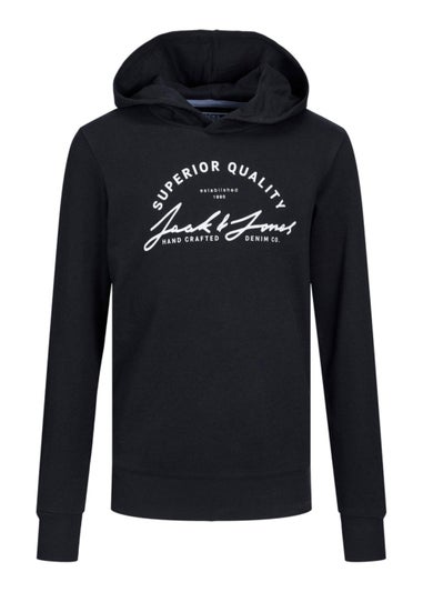 Jack & Jones Junior Black Ace Hoodie (6-16yrs)