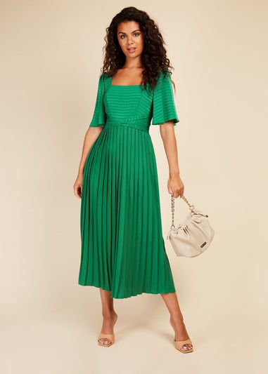 Little Mistress Green Square Neck Midaxi Dress