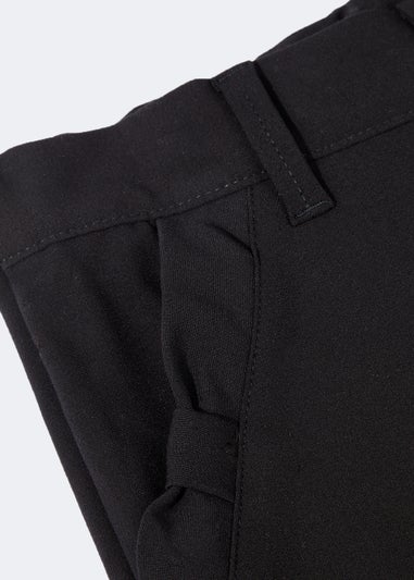 Girls Black Slim Fit Adjustable Waist School Trousers  New Look