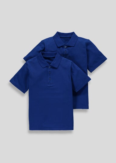 Kids 2 Pack Blue School Polo Shirts (3-16yrs)