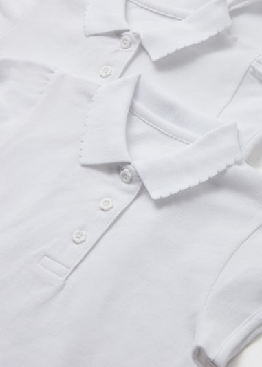 white scallop polo shirts