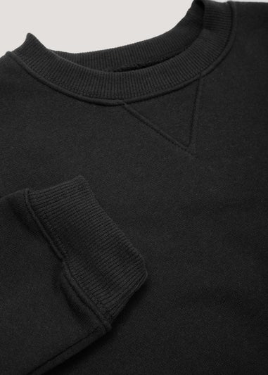 Kids 2 Pack Black Crew Neck School Sweatshirts (3-13yrs)