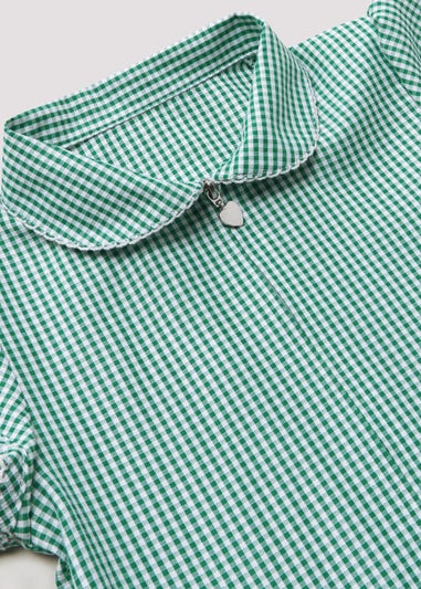 Girls Green Gingham Drop Waist School Dress (3-13yrs)