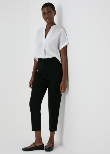 Et Vous Black Slim Fit Ankle Grazer Trousers