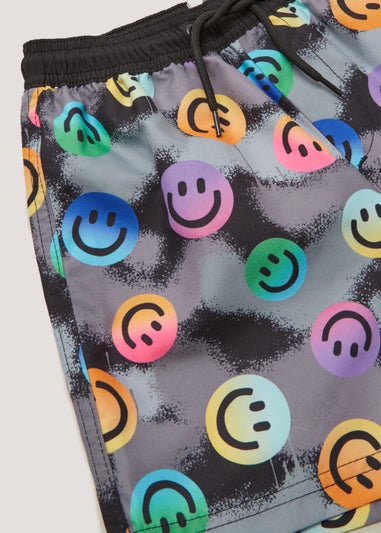 Boys Black Smile Swim Shorts (3-11yrs)