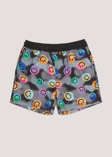 Boys Black Smile Swim Shorts (3-11yrs)