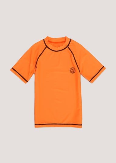 Boys Orange Short Sleeve Rash Vest (3-13yrs)