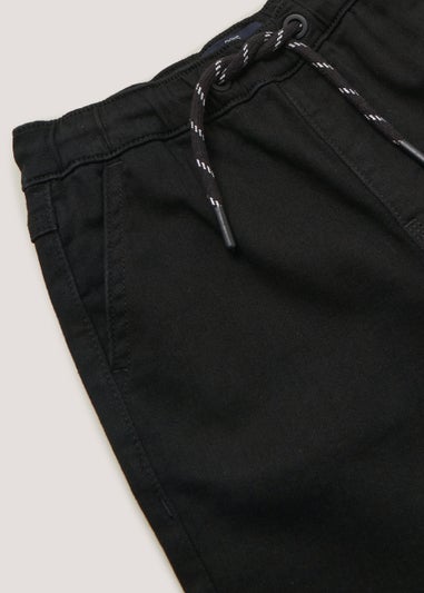 Boys Black Knitted Denim Shorts (4-13yrs)