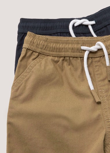 Boys 2 Pack Woven Canvas Shorts (9mths-6yrs)