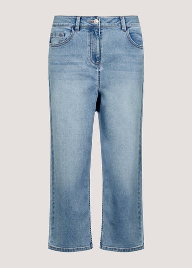 Grace Light Wash Straight Fit Cropped Jeans