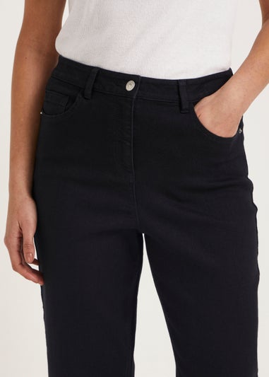 Grace Black Straight Fit Cropped Jeans