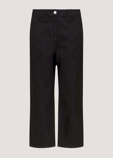 Grace Black Straight Fit Cropped Jeans