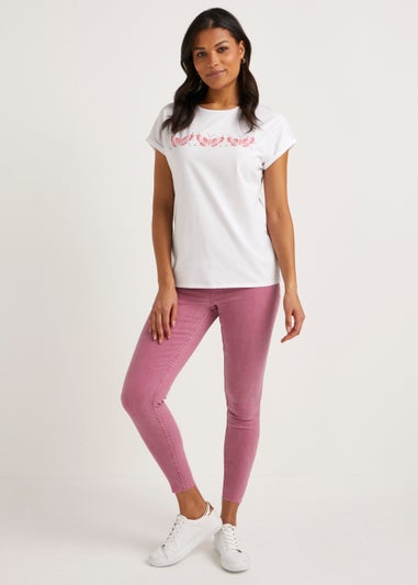 April Pink Ankle Grazer Super Skinny Jeans