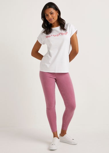 April Pink Ankle Grazer Super Skinny Jeans