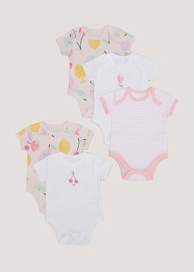 Baby 5 Pack Fruit Print Bodysuits (Newborn-23mths)